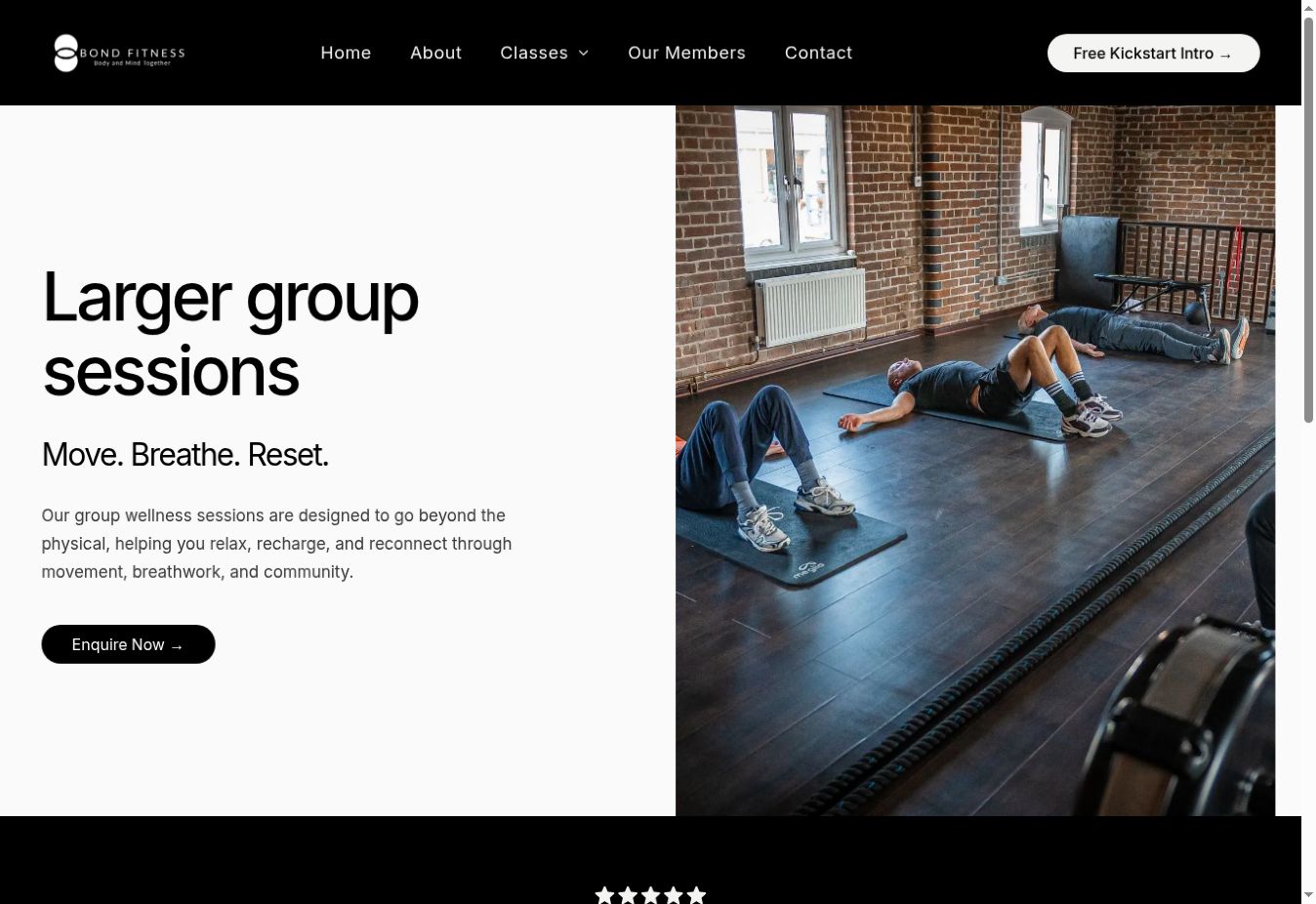 Larger group sessions - A consistent layout for a different training option.