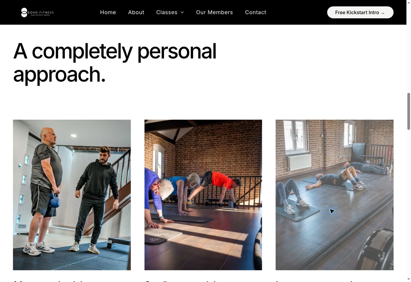 Training at a glance - The homepage brings the three core training options together.